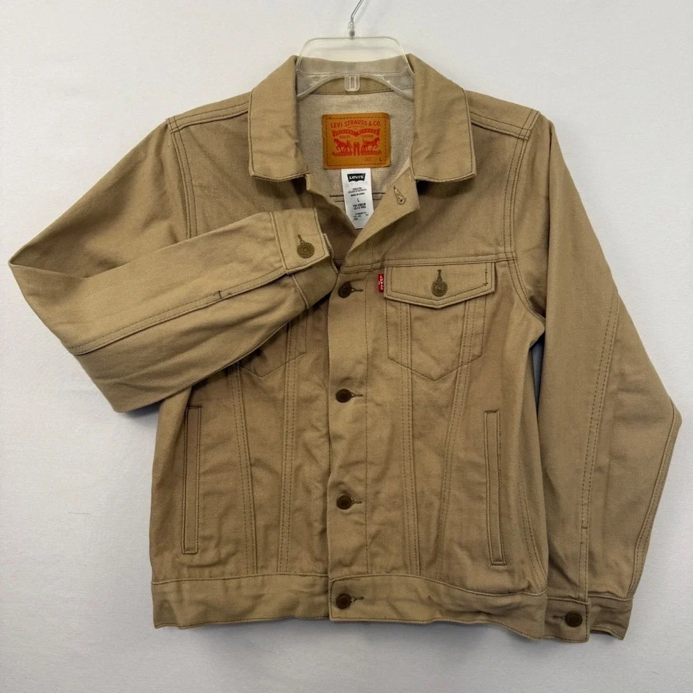 Youth  Levi‎ Strauss & Co Tan Trucker Jacket Size Large 12 13 Yrs